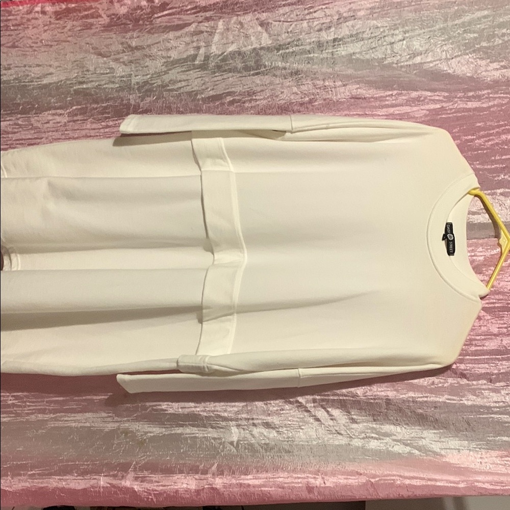 Cozy White Long Sleeve Dress